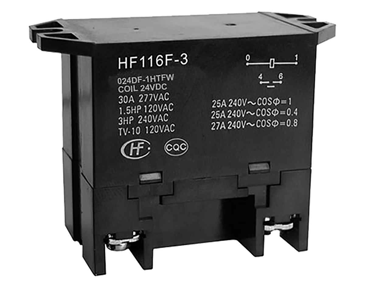 Hongfa Europe GMBH Flange Mount Power Relay, 24V dc Coil, 30A Switching Current, SPST