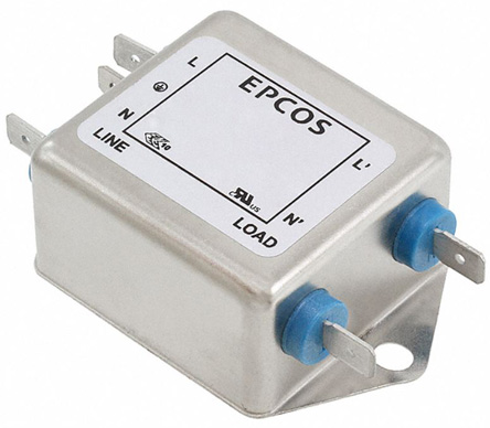 EPCOS, B84111F 16A 250 V ac/dc 60Hz, Flange Mount EMC Filter, Tab, Single Phase