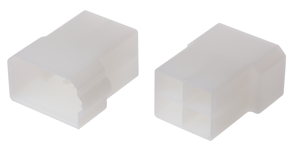 TE Connectivity, AMP FASTIN-FASTON 4 Way Nylon 66 Crimp Terminal Housing, Natural