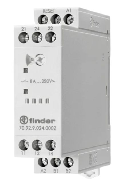 Finder Thermistor NFC Monitoring Relay, Single Phase, 184 → 253V ac/dc, DIN Rail