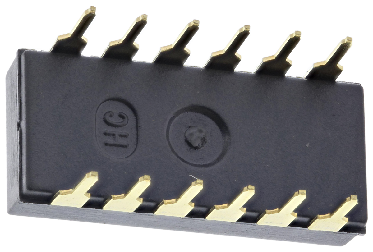 TE Connectivity 6 Way Through Hole DIP Switch SPST, Extended Slide Actuator
