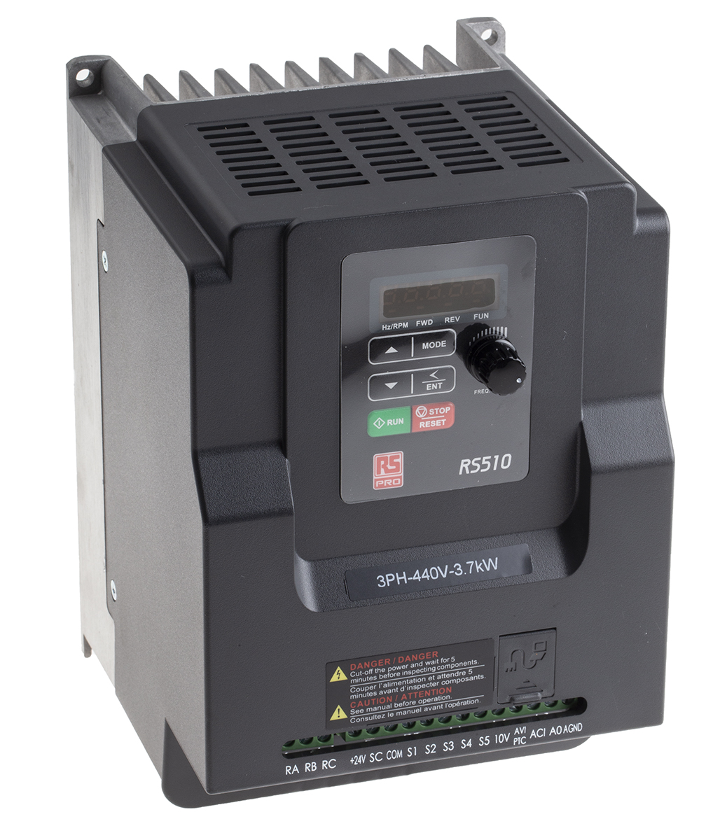 RS PRO Inverter Drive, 3.7 kW, 3 Phase, 380 → 480 V ac, 10.1 A