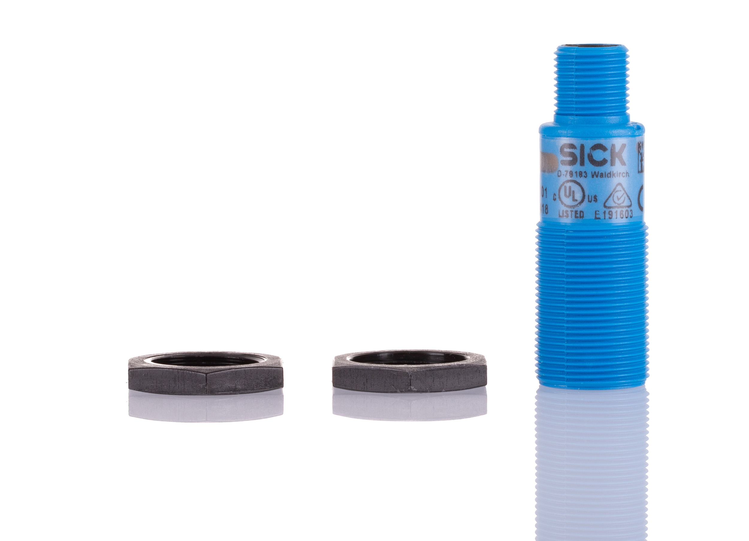 SICK Ultrasonic Threaded Barrel Proximity Sensor, M18, 350 mm Detection, NPN, 10 → 30 V dc