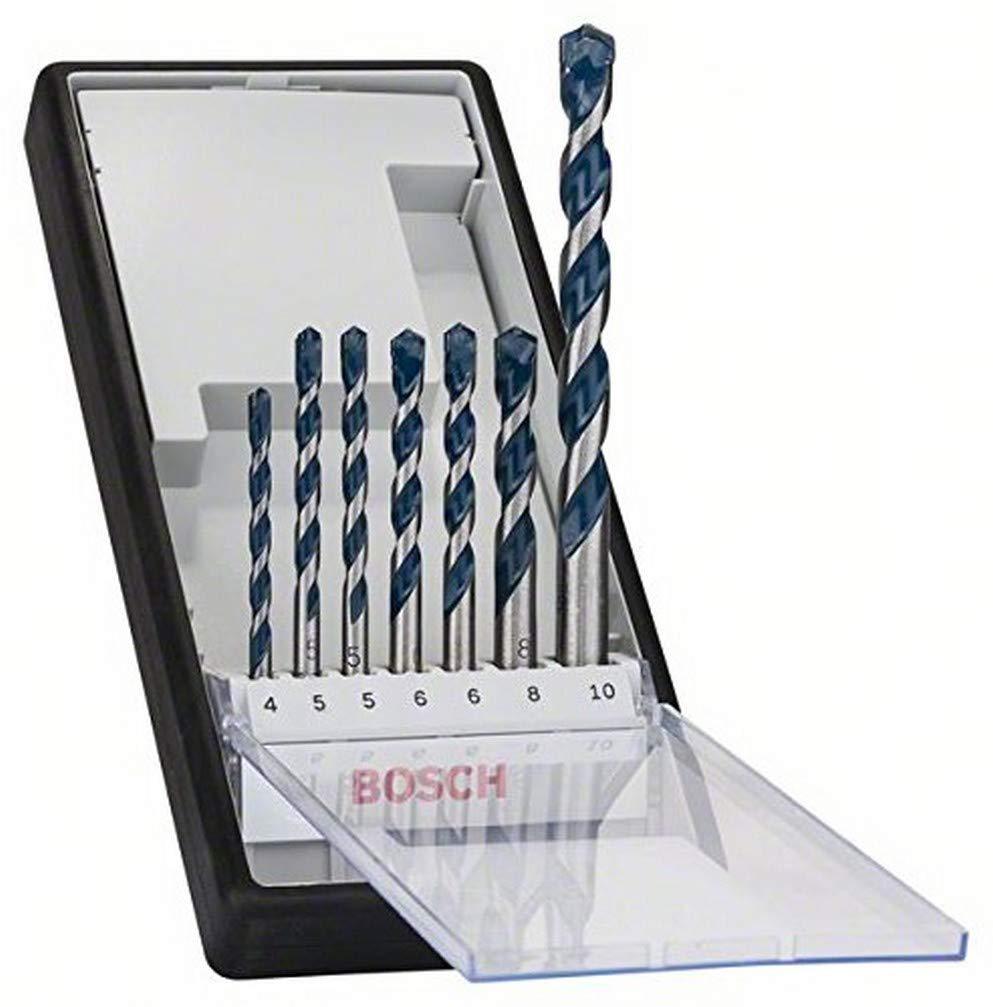 Bosch 7-Piece Masonry Drill Bit Set for Multi-Material, 10mm Max, 4mm Min, Tungsten Carbide Tipped Bits