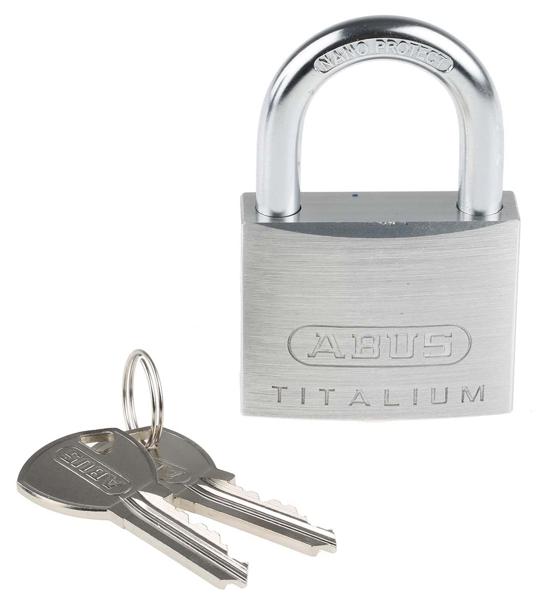 ABUS 64TI Key Weatherproof Titanium Weatherproof Padlock, 8mm Shackle, 50mm Body