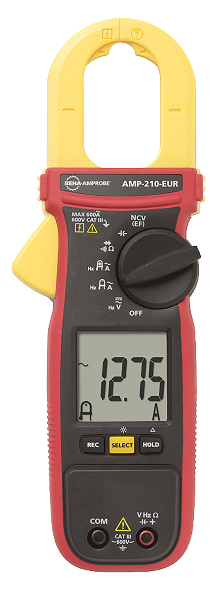 Beha-Amprobe AMP 210 Clamp Meter, Max Current 600A ac CAT III 600V With RS Calibration