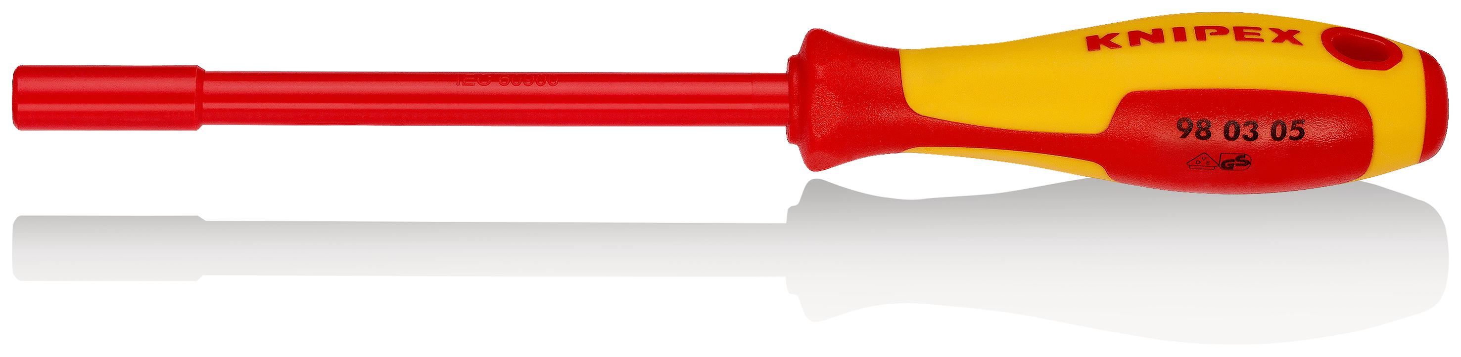 Knipex Hexagonal Nut Driver, 5 mm Tip, VDE/1000V, 125 mm Blade, 230 mm Overall