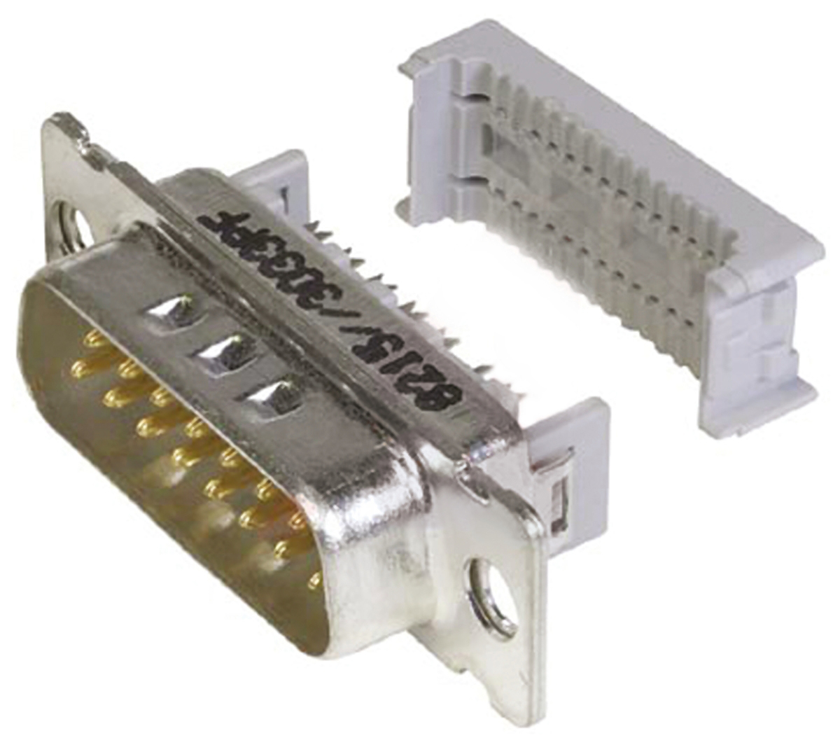 3M 8200 15 Way Right Angle Cable Mount D-sub Connector Plug, 1.27mm Pitch