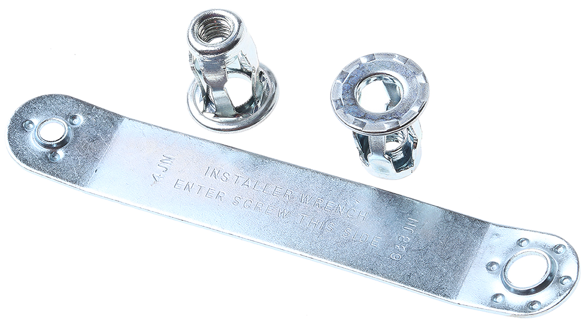 RS PRO Bright Zinc Plated, M6 Steel Threaded Insert, 15.88mm diameter 11.43mm Depth 18.57mm