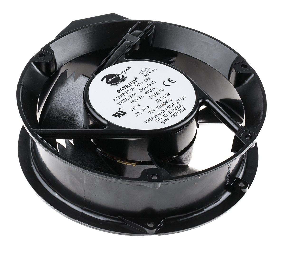 COMAIR ROTRON Patriot Series Axial Fan, 115 V ac, AC Operation, 400m³/h, 31W, 260mA Max, 171.4 x 50mm