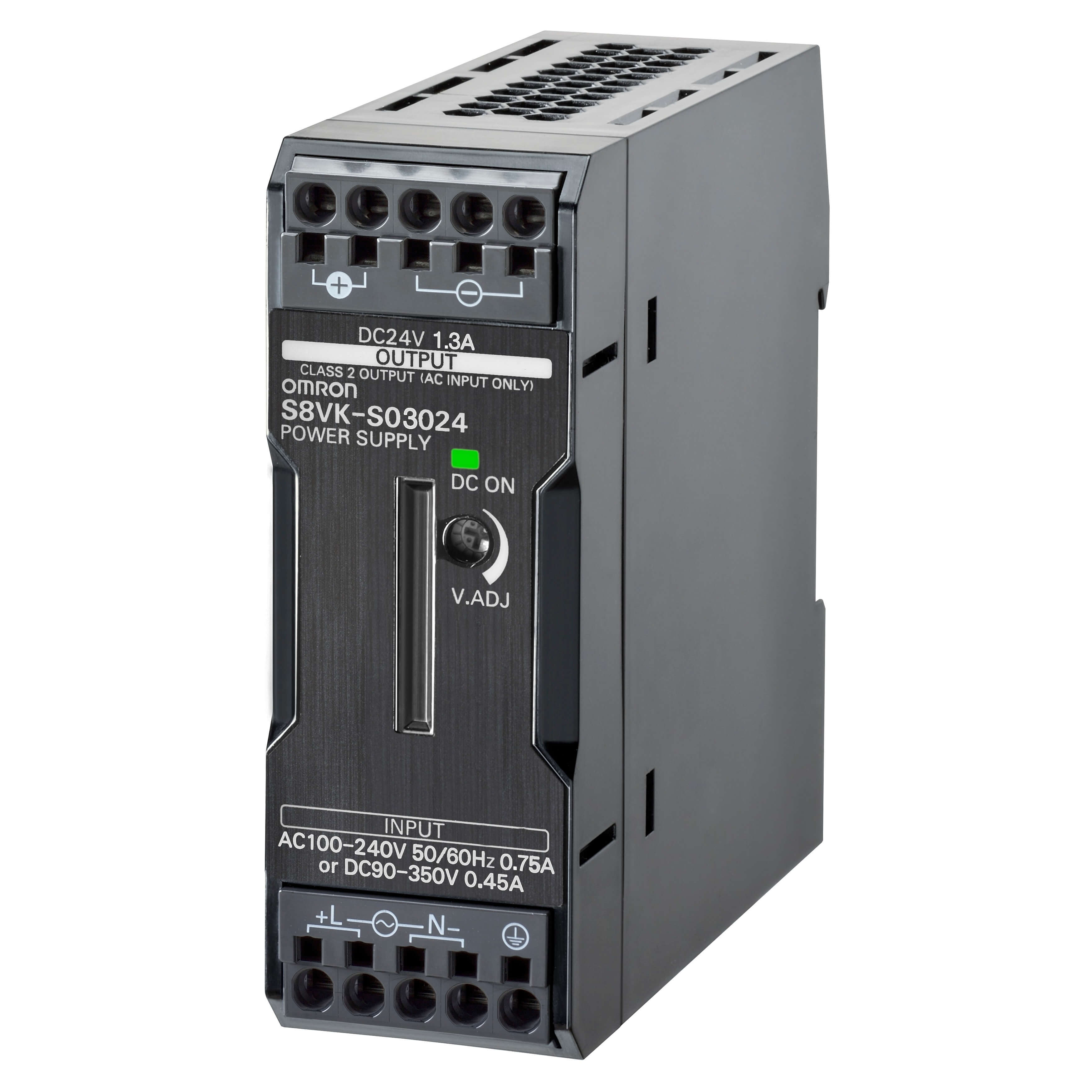 Omron S8VK-S Switched Mode DIN Rail Power Supply, 230V ac ac, dc Input, 24V dc dc Output, 1.3A Output, 30W