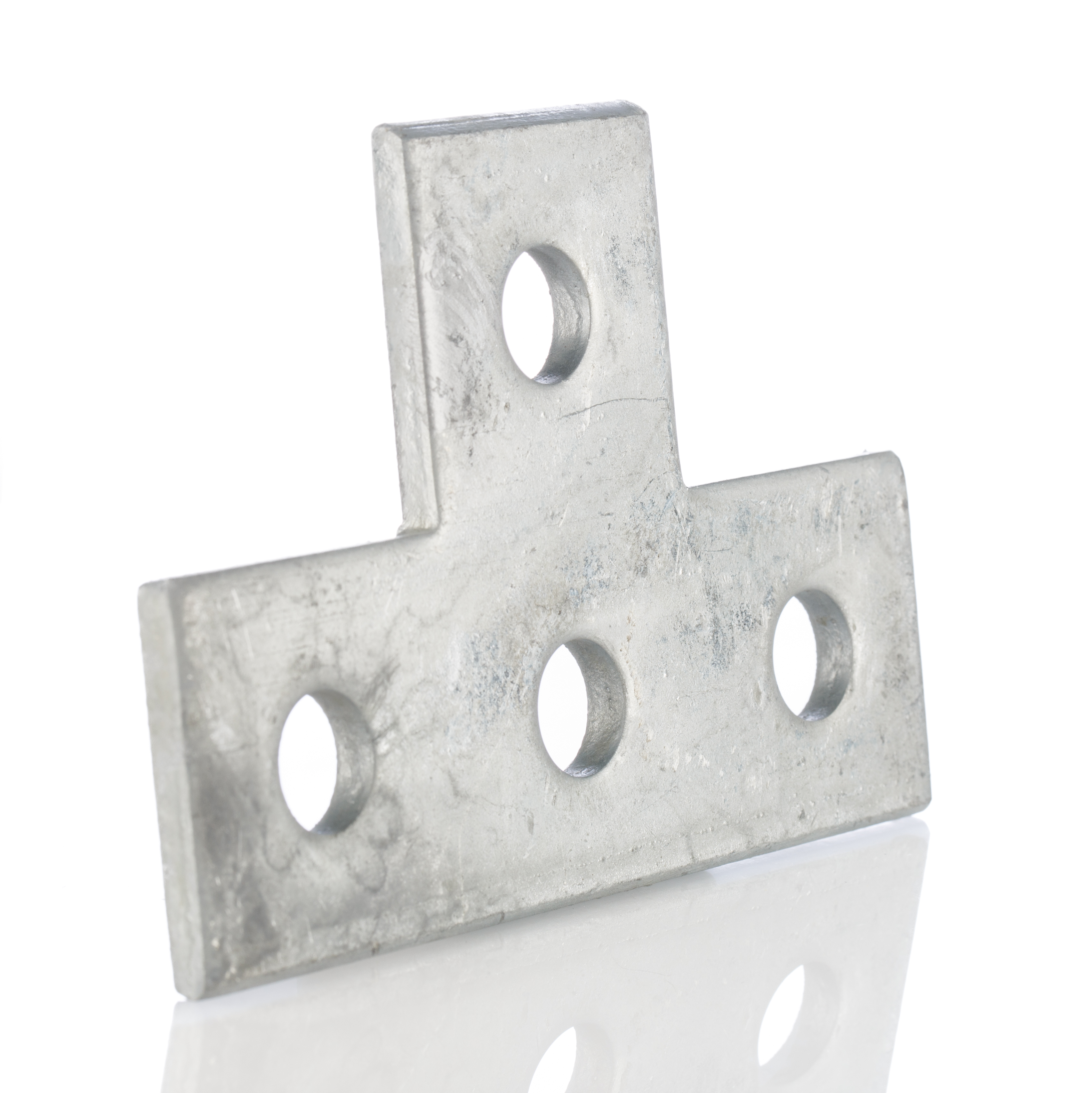 Hot Dipped Galvanised T Shape Bracket 4 Hole, 14mm Holes, 80 x 120 x 5mm