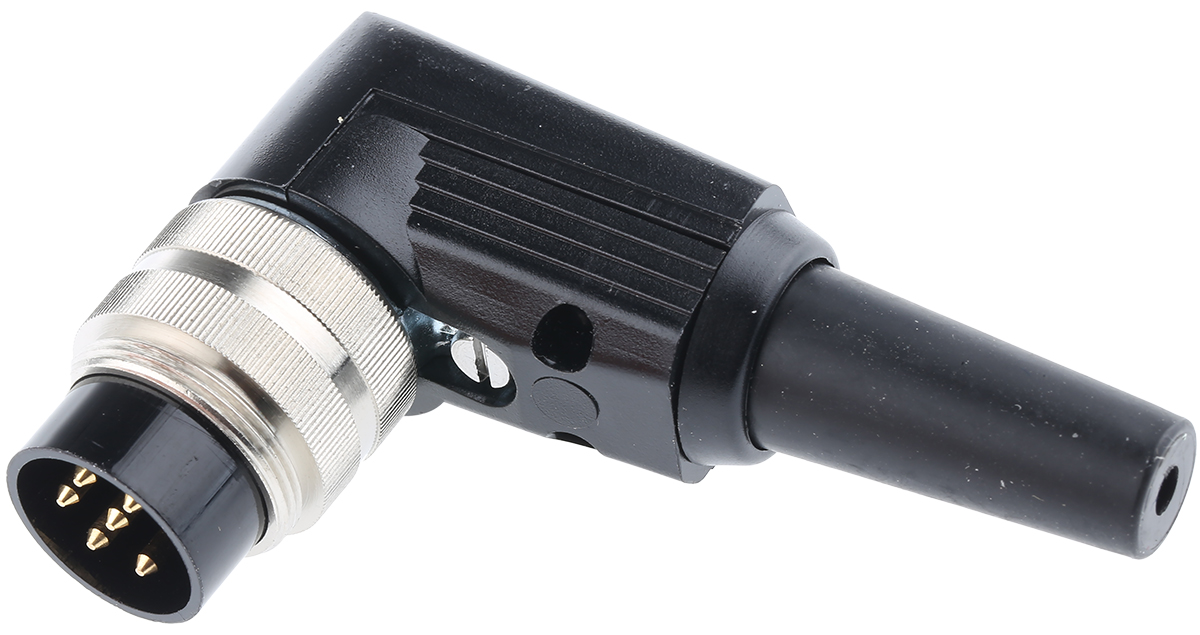 Lumberg, WSV 6 Pole Right Angle M16 Din Plug, DIN EN 60529, 5A, 250 V ac IP40, Male, Cable Mount