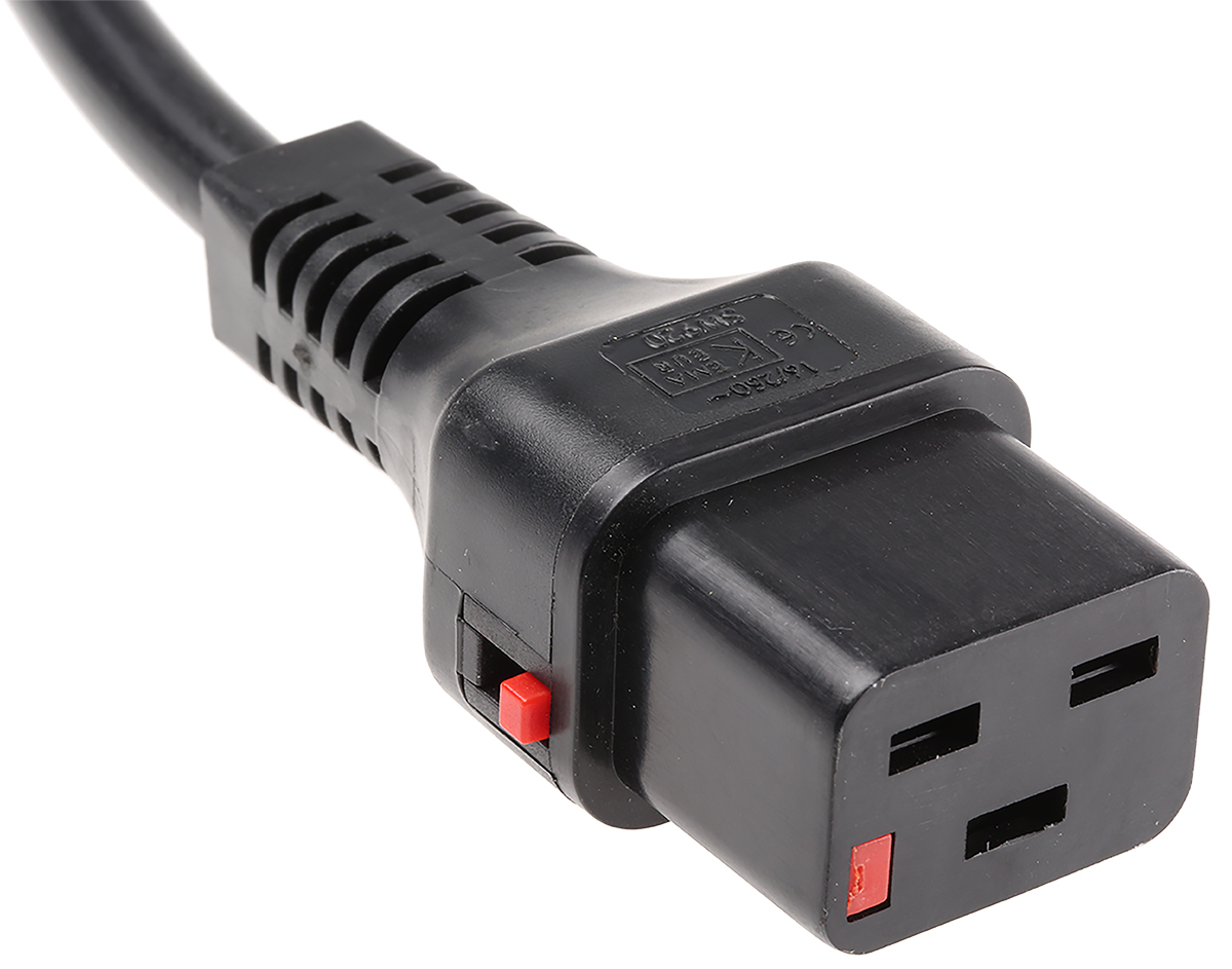 Schaffner IEC C20 Plug to IEC C19 Power Cord, 2m