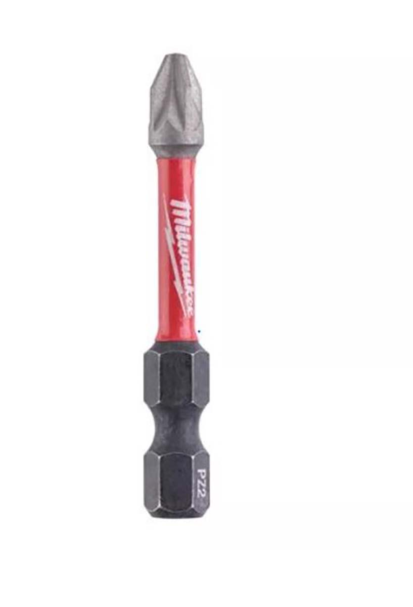 Milwaukee Pozidriv Screwdriver Bit, PZ2 Tip, 1/4 in Drive, Hex Drive, 50 mm Overall