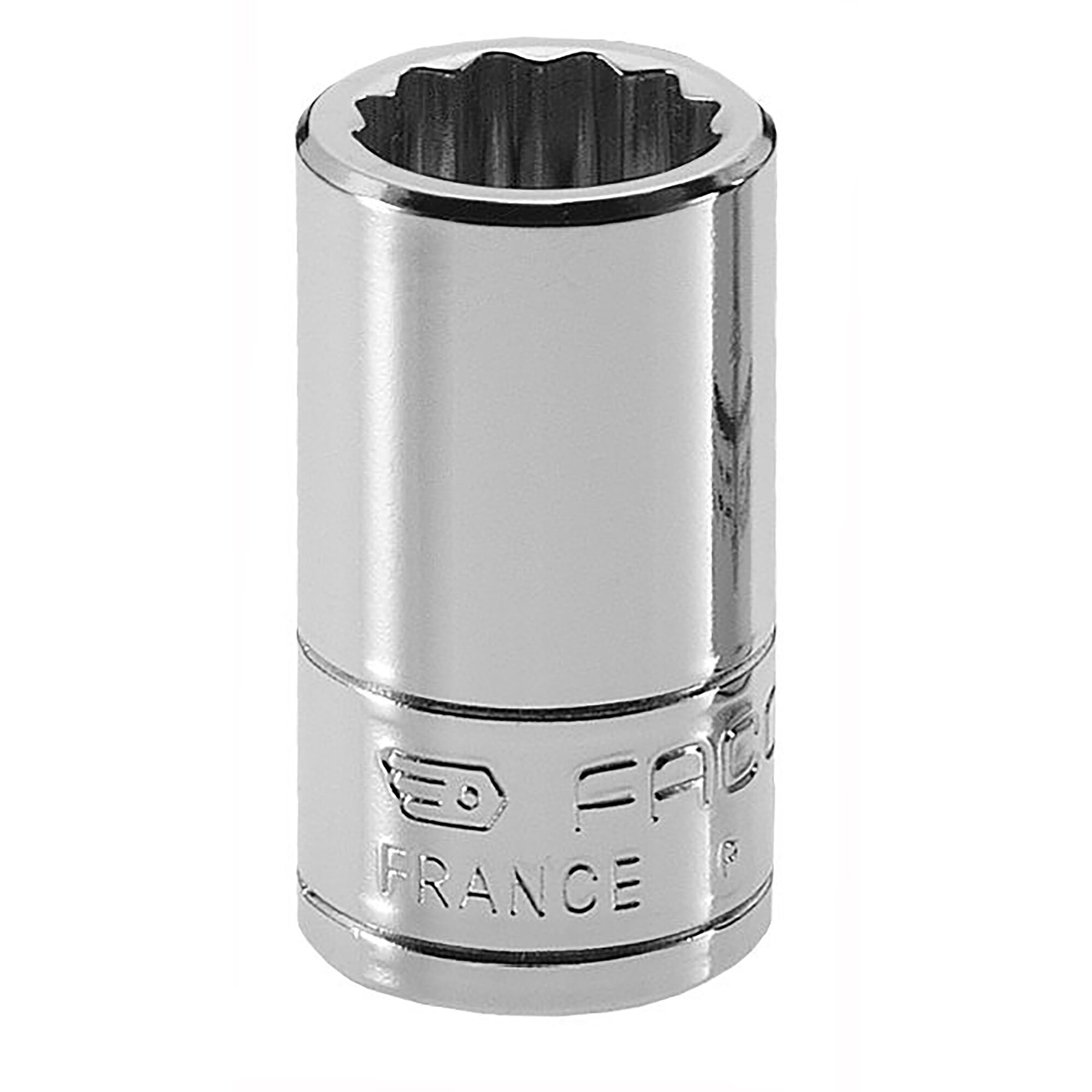 Facom 1/4 in Drive 8mm Standard Socket, 12 point, 22 mm Overall Length