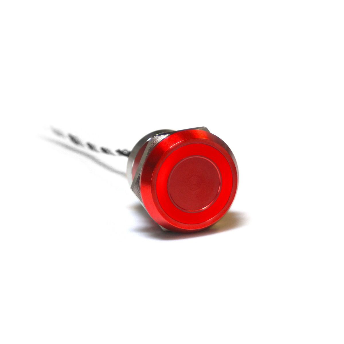 Bulgin Capacitive Switch Latching NO,Illuminated, Green, Red, IP68, IP69K Red Anodised