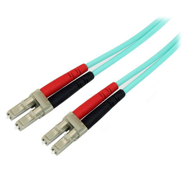 StarTech.com LC to LC Duplex Multi Mode OM3 Fibre Optic Cable, 50/125μm, Aqua, 3m