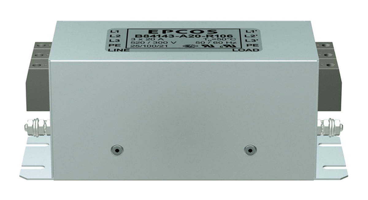 EPCOS, B84143A*R106 100A 520 V ac 50 → 60Hz, Flange Mount EMC Filter, Screw 3 Phase
