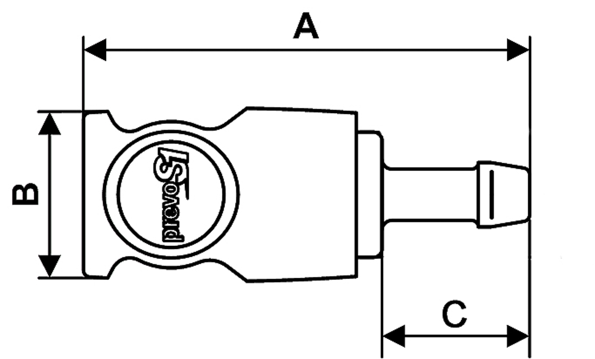 PREVOST Composite Body Safety Quick Connect Coupling, 8mm Hose Barb