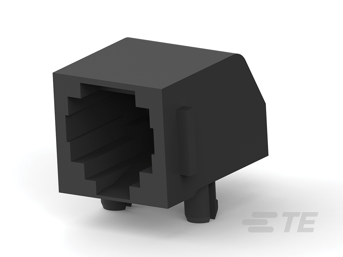 TE Connectivity 5555077 Series Female RJ25 Connector, Surface Mount, Cat3 Right Angle 6 -Way