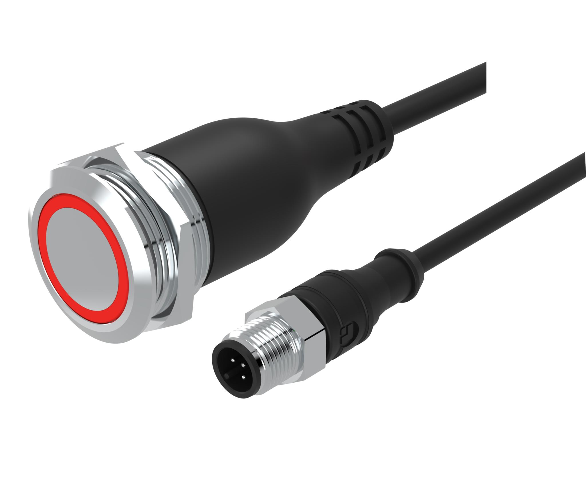 EAO 82 Series Illuminated Push Button Switch, Momentary, Panel Mount, 22mm Cutout, 1CO, Blue LED, 35V, IP65, IP67