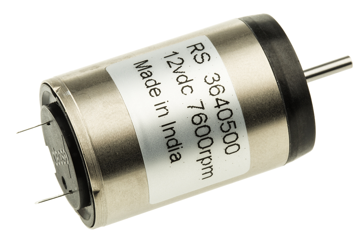 Portescap Brushed DC Motor, 4.5 W, 12 V dc, 8.48 mNm, 7600 rpm, 2mm Shaft Diameter