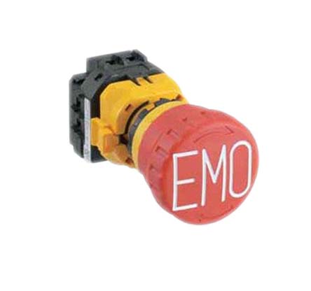 Idec XW Series Twist Release Emergency Stop Push Button, Panel Mount, 22mm Cutout, 2NC