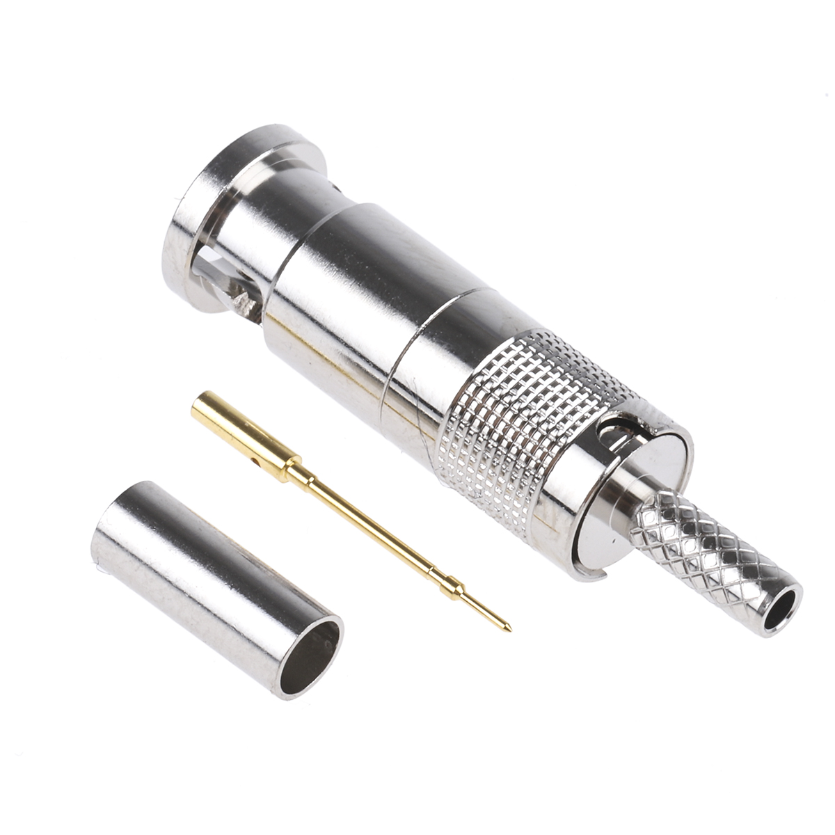 COAX Connectors, Plug Cable Mount Micro BNC Connector, 75Ω, Crimp Termination, Straight Body