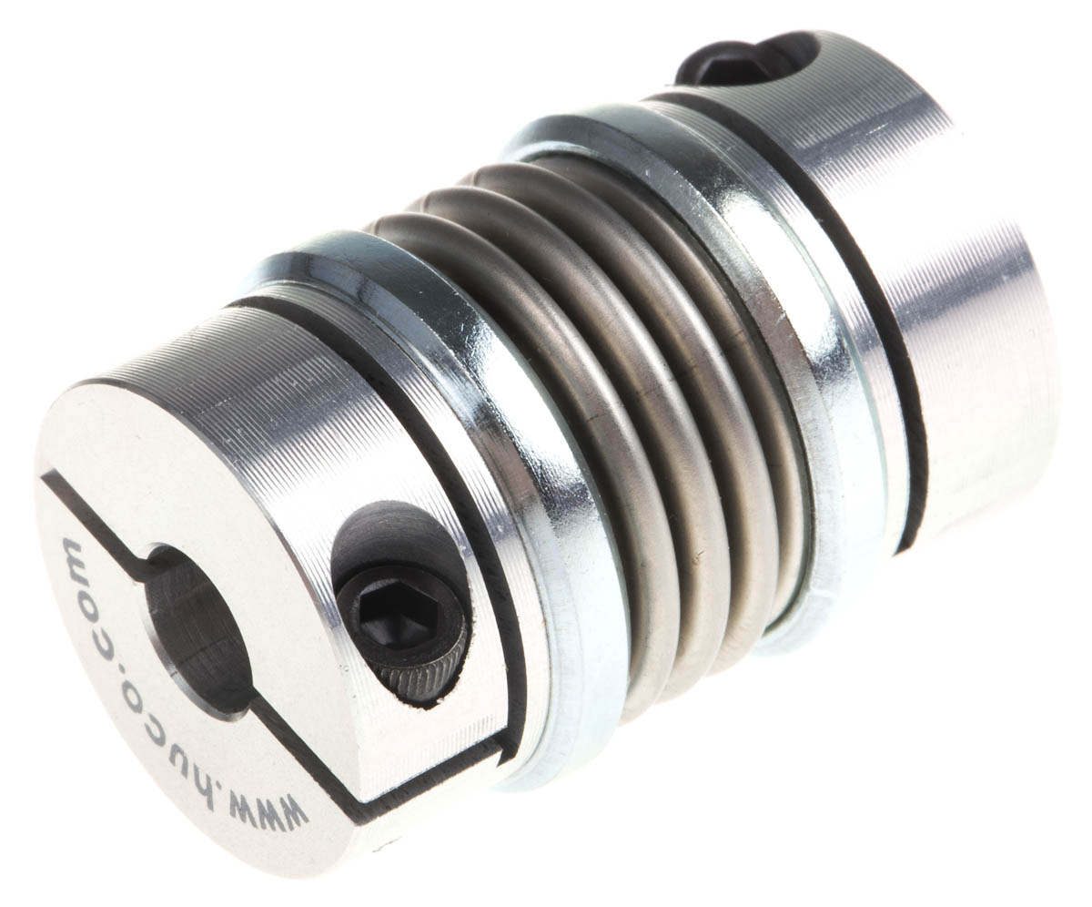 Huco Bellows Coupling, 20mm Outside Diameter, 6mm Bore, 31mm Length Coupler