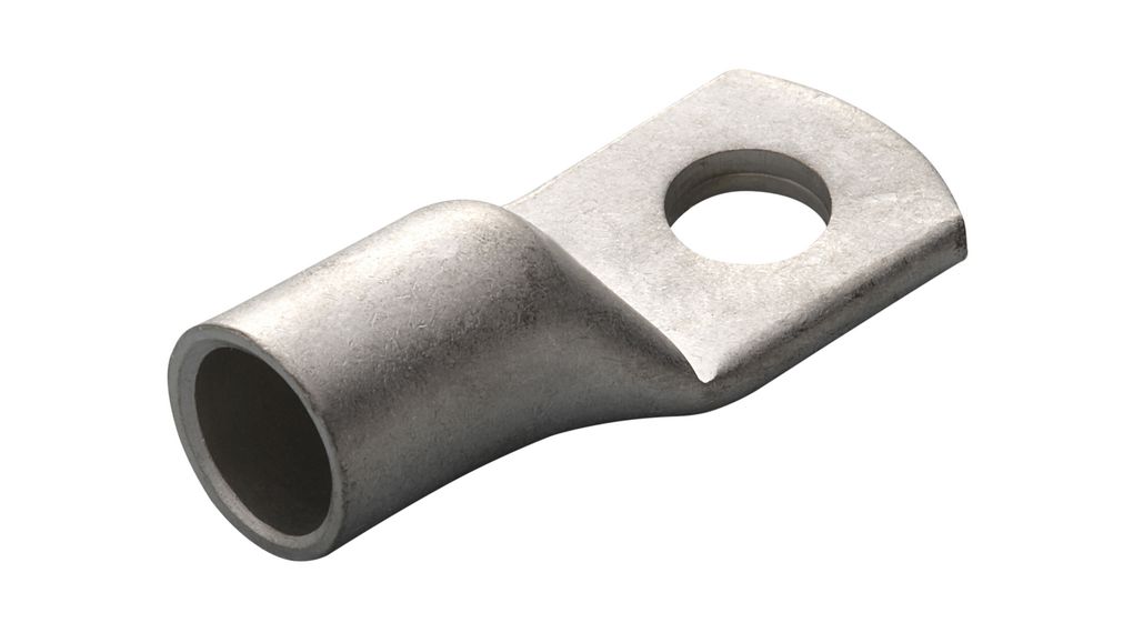 RND, RND 465 Uninsulated Tubular Ring Terminal, 5/16 Stud Size, Silver