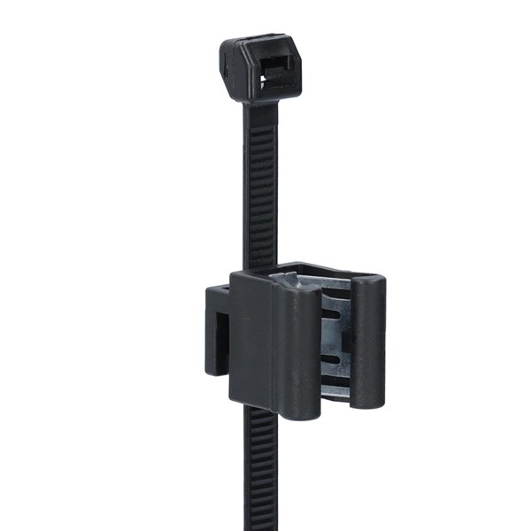 NEMIQ Cable Tie, Cable Tie With Edge Clip, 200mm x 4.8 mm, Black Polyamide, Pk-100