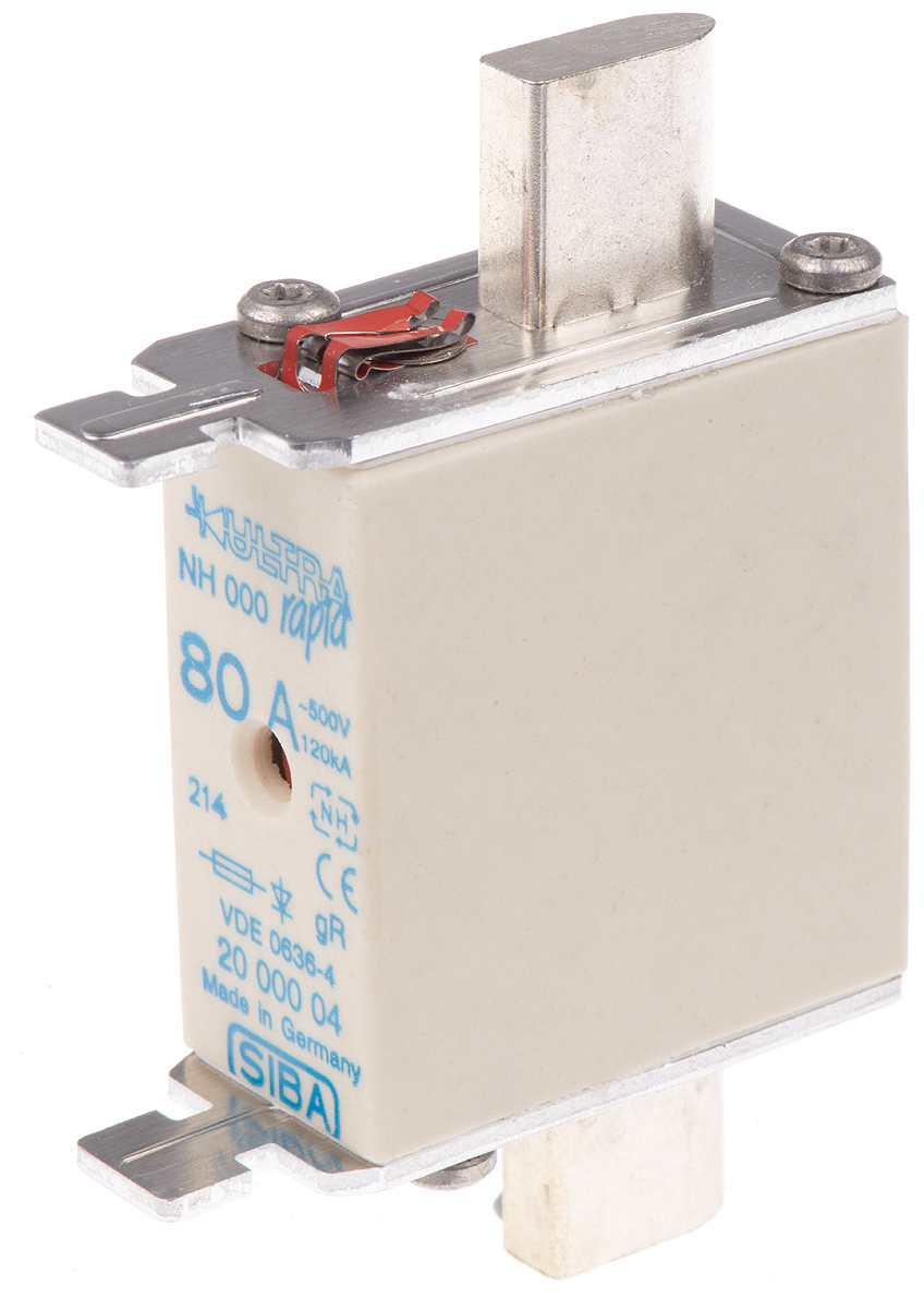 SIBA 80A NH Fuse, NH000, 500V ac