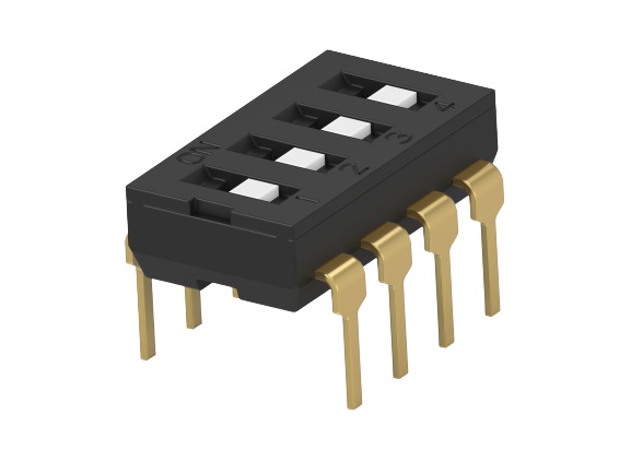 TE Connectivity 4 Way Through Hole DIP Switch SPDT, Flush Actuator