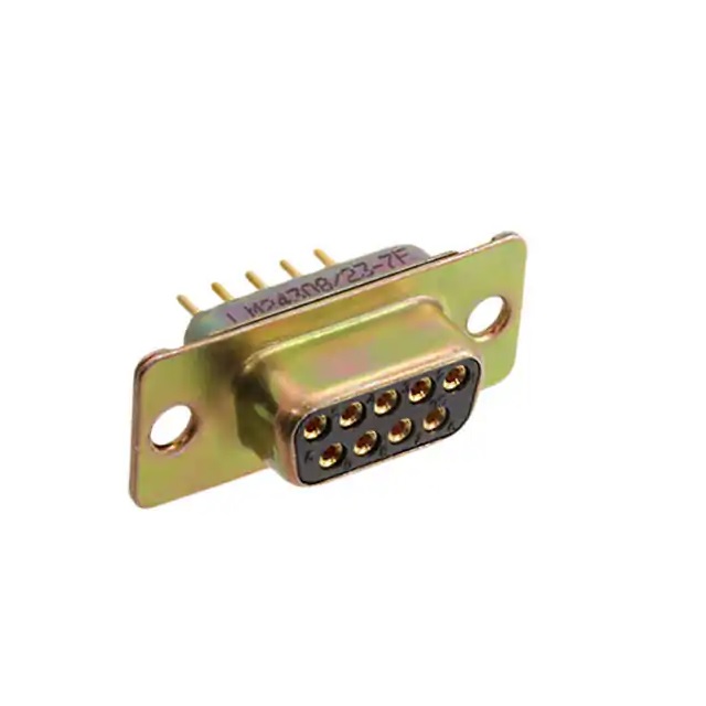 Amphenol India M24308 9 Way Panel Mount D-sub Connector Socket, 2.77mm Pitch, with 4-40 Screw Locks