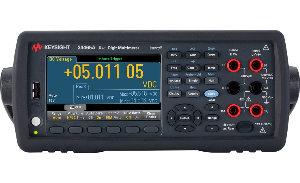 Keysight Technologies Truevolt 34465A Bench Digital Multimeter, True RMS, 10A ac Max, 10A dc Max, 1000V ac Max