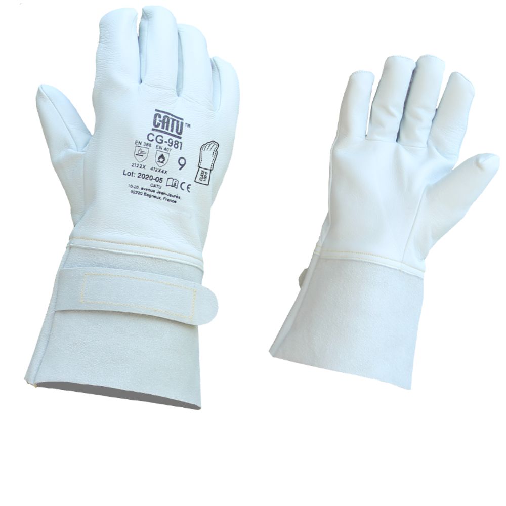 Catu CG981 Grey Siliconised Leather Glove, Size 10