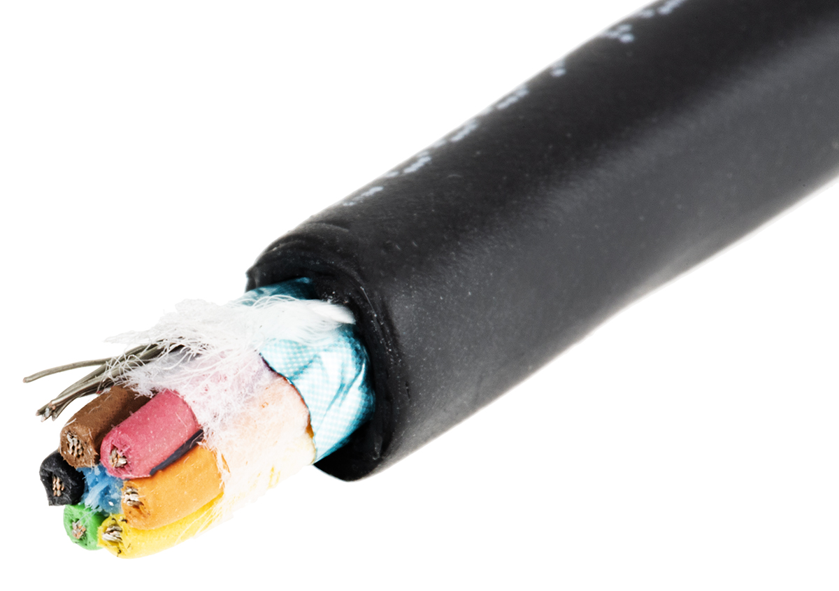 Alpha Wire Xtra-Guard 4 Performance Cable Control Cable, 6 Cores, 0.35 mm² 22 AWG, Screened, 30 m, Black Thermoplastic