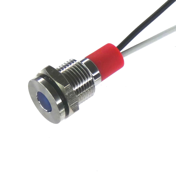 CML Innovative Technologies PL10SL Series Blue Panel LED, 240V, 10mm Mounting Hole Size, Lead Wires Termination, IP67