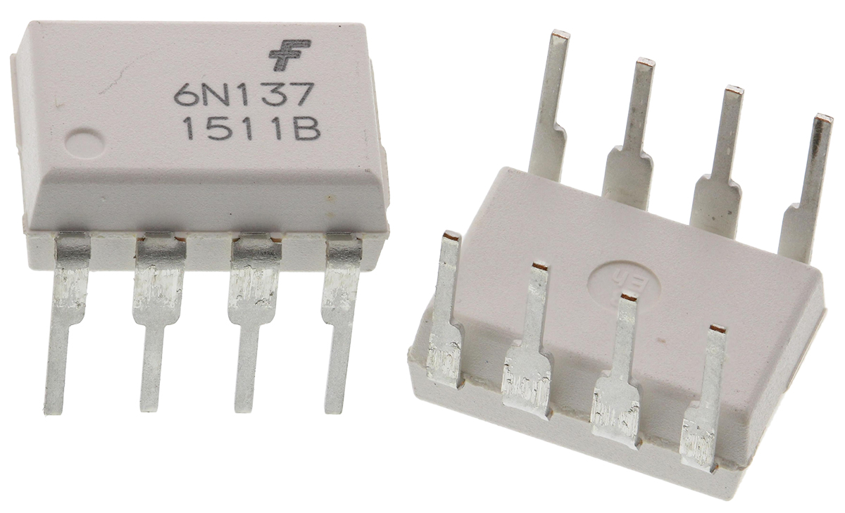 onsemi, 6N137M DC Input Logic Gate Output Optocoupler, Through Hole, 8-Pin MDIP