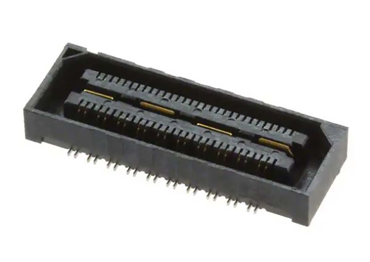 Samtec QSH-RA Series Right Angle Through Hole Mount PCB Socket, 60-Contact, 2-Row, 0.55mm Pitch, Solder Termination