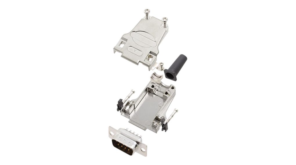 Encitech Connectors 6355 9 Way Side Entry Cable Mount Solder D-sub Connector Plug