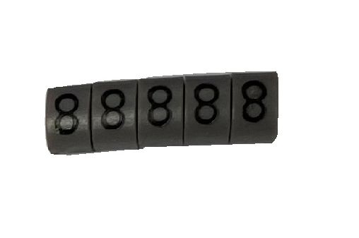 RS PRO Slide On Cable Marker, Black on Grey, Pre-printed "8", 3 → 4.2mm Cable