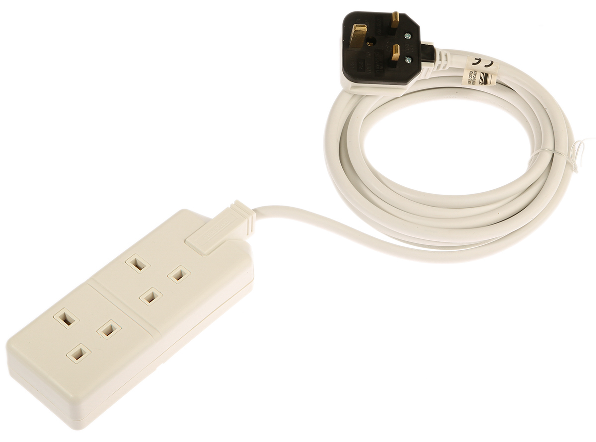 RS PRO 4m 2 Socket Type G - British Extension Lead