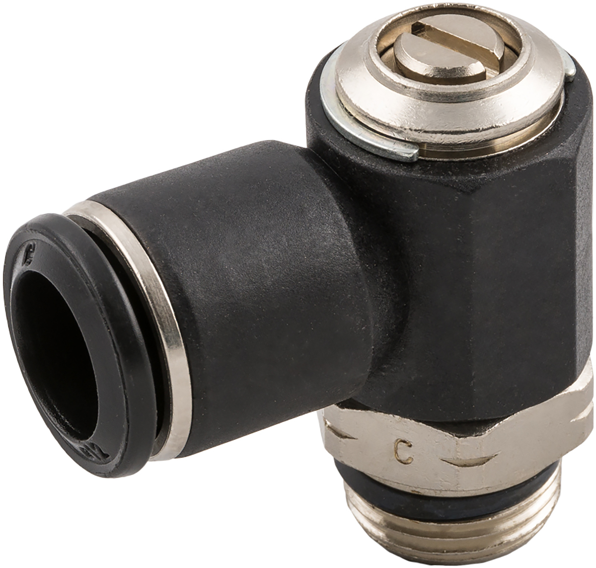 RS PRO Threaded Flow Regulator x Push In 8mm Tube Outlet Port