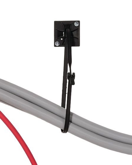 HellermannTyton Black Cable Tie Mount 40 mm x 40mm, 8.4mm Max. Cable Tie Width