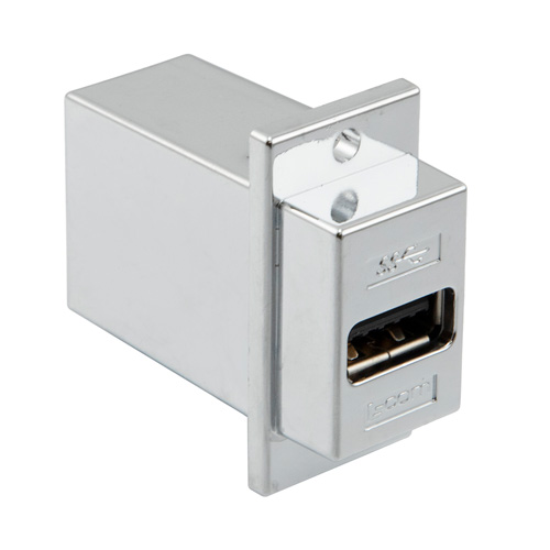 L-Com Straight, Panel Mount, Socket- Single Port Type Type A 3 USB Connector