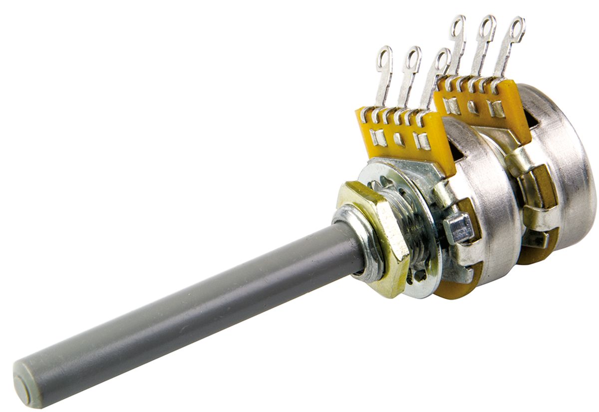 TE Connectivity 27 10kΩ Rotary Potentiometer 2-Gang Panel Mount, 27ESA103MMF50N