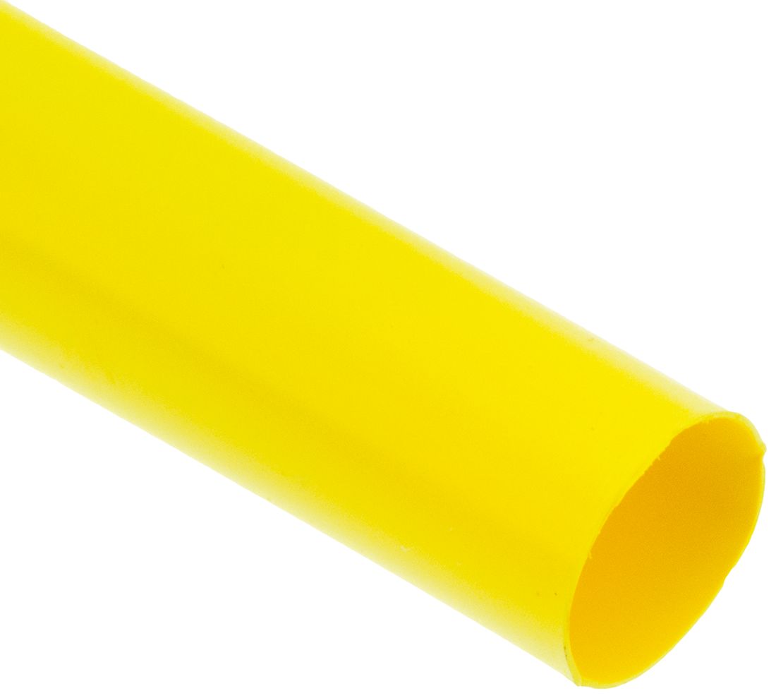 TE Connectivity Heat Shrink Tubing, Yellow 9.5mm Sleeve Dia. x 1.2m Length 2:1 Ratio, RNF-100 Series