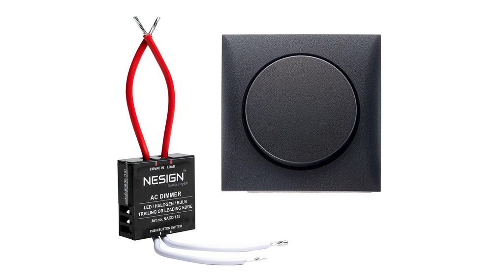 Berker 1 Gang Round Push Button Operator Dimmer Switch 500mA, 230V ac, 125W